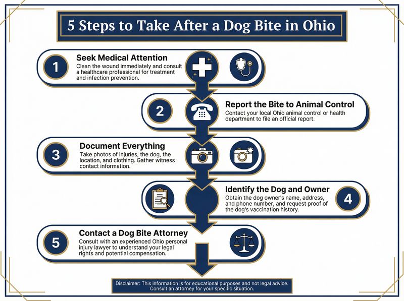 5 Steps to Take After a Dog Bite in Ohio - Infographic for Bay Village residents