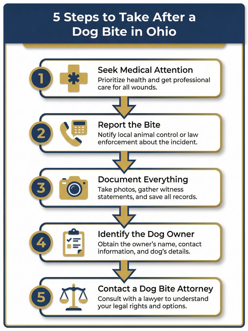 5 Steps to Take After a Dog Bite in Ohio Infographic
