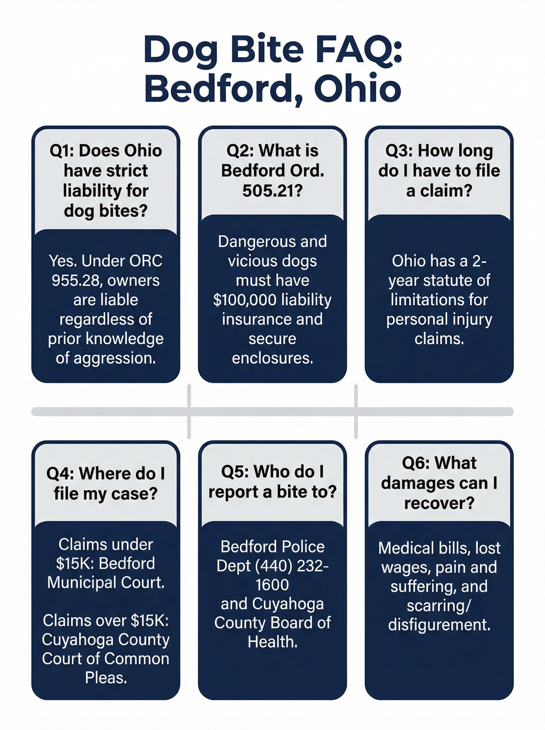 Dog Bite FAQ: Bedford, Ohio Infographic