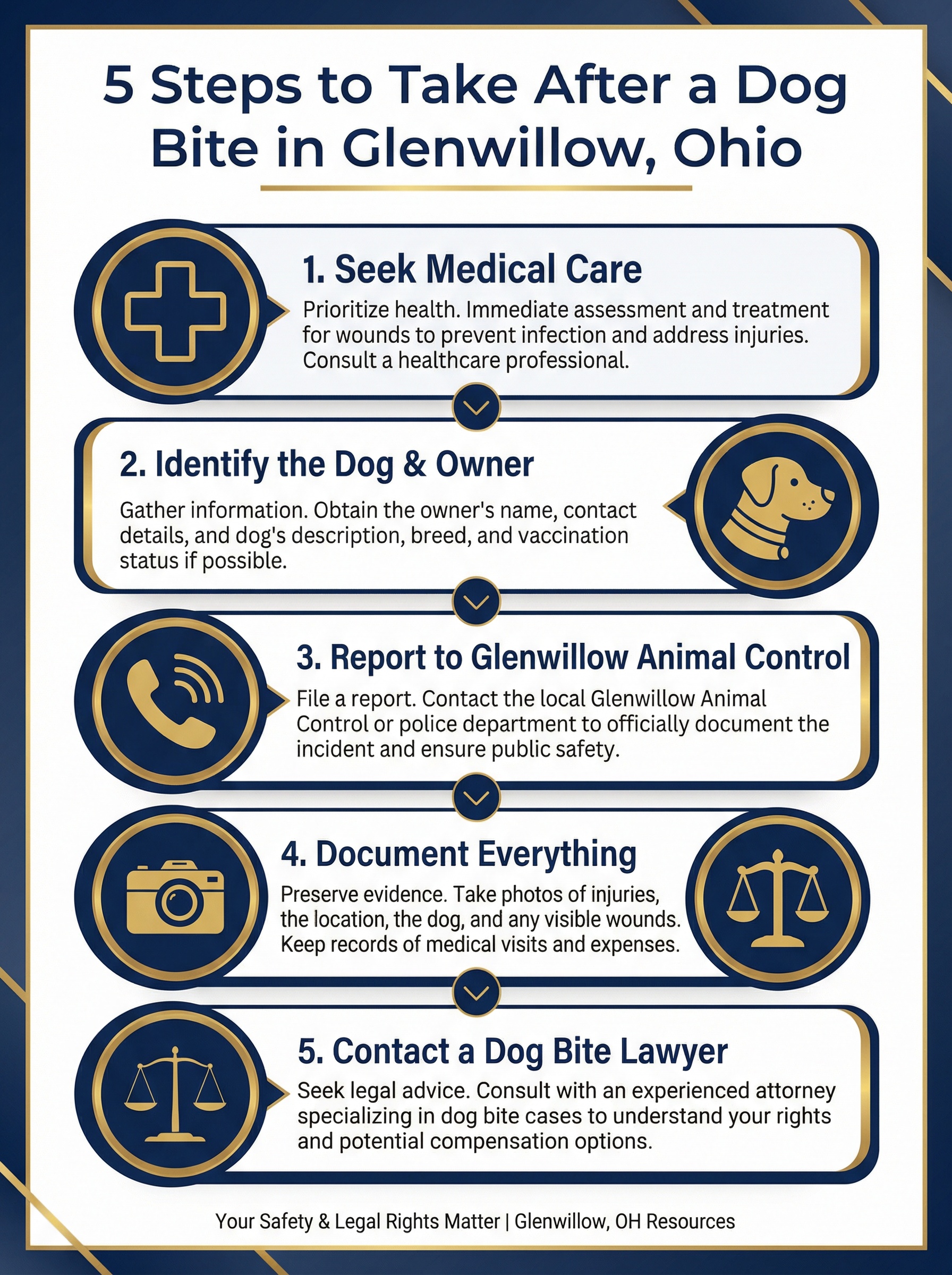 Infographic: 5 Steps to Take After a Dog Bite in Glenwillow, Ohio
