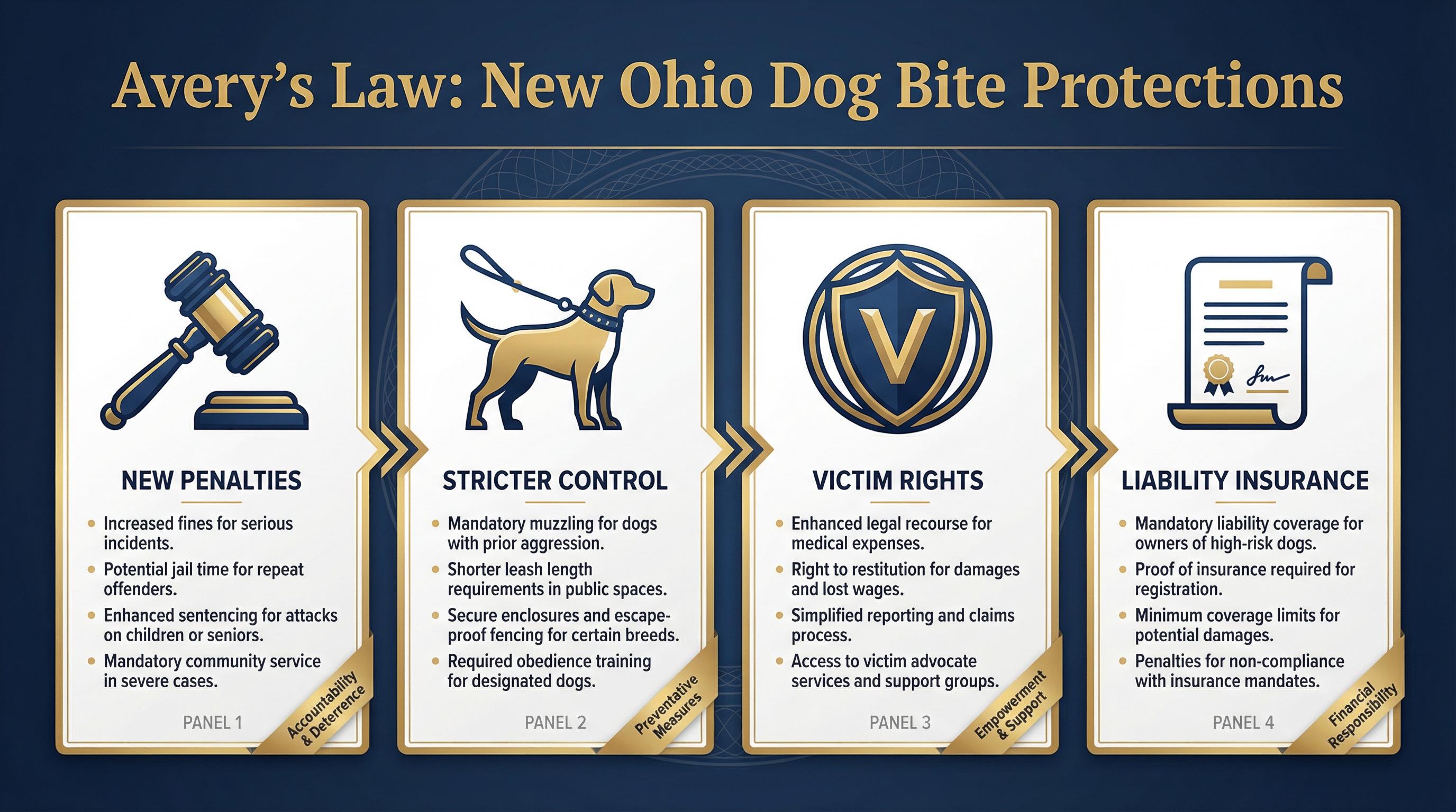Avery's Law infographic for Mayfield Village Ohio dog bite victims